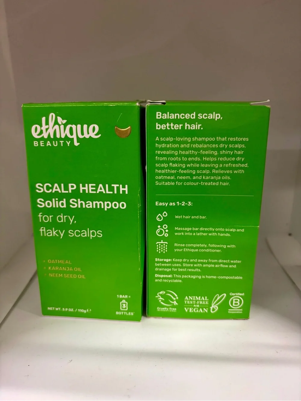 Ethique Scalp Health Solid Shampoo Bar — Green 2 bars